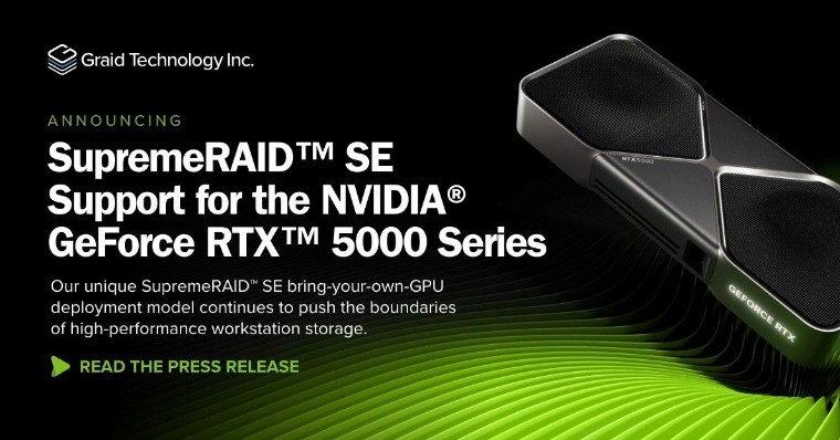 Graid Technology anuncia a compatibilidade de SupremeRAID SE com a série NVIDIA GeForce RTX 5000